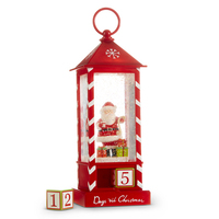 Lighted Water Lantern Advent - Santa Checking List Water