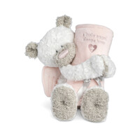 Demdaco Baby - Teddy & Blanket Set Pink Guardian Angel