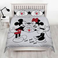 Disney Mickey and Minnie Mouse Quilt Cover Set - Double - Love and Kisses xoxo