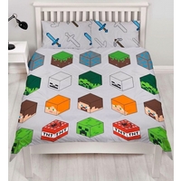 Minecraft Quilt Cover Set - Double - Pixel