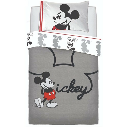 Disney Mickey Mouse Quilt Cover Set - Single - Jersey