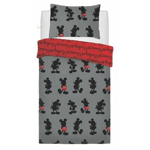 Disney Mickey Mouse Quilt Cover Set - Single - Pops of Red