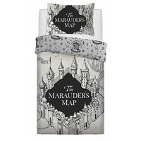 Harry Potter Quilt Cover Set - Single - Marauders Map
