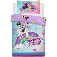 Disney Minnie Mouse Quilt Cover Set - Single - Unicorn Dreams