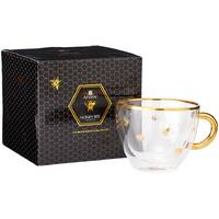 Ashdene Honey Bee - Double Walled Glass Teacup