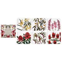Australian Floral Emblems - Assorted Coasters 6 Pack