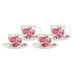 Ashdene Heritage Rose - Cup & Saucer 4 Pack