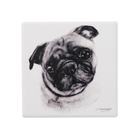 Ashdene Delightful Dogs - Pug Ceramic Coaster