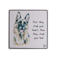 Puppy Tales - German Shepherd Ceramic Coaster