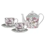 Ashdene Chinoiserie - White Teapot and 2 Teacup Set