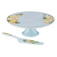 Ashdene Citrus Blooms - Footed Cake Stand & Server Set