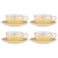 Ashdene Parisienne Pearl - Buttermilk Cup & Saucer Set of 4