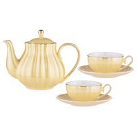 Ashdene Parisienne Pearl - Buttermilk Teapot & 2 Teacup Set