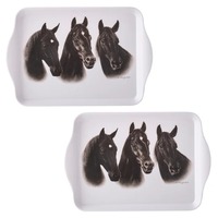 Ashdene Horse Trio - Black Scatter Tray Set of 2