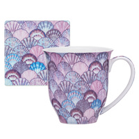 Ashdene Ocean Beauty Mug & Coaster - Purple Shells