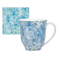 Ashdene Ocean Beauty Mug & Coaster - Green Coral