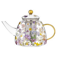 Ashdene Pressed Flowers - Glass Teapot