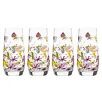 Ashdene Pressed Flowers - Glass Highball Tumbler 4 Pack