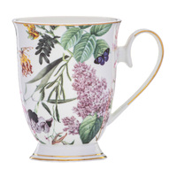 Ashdene Romantic Garden Footed Mug - White