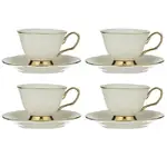Ashdene Ripple - Cup & Saucer Set of 4 - White