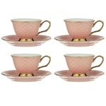 Ashdene Ripple - Cup & Saucer Set of 4 - Blush