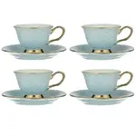 Ashdene Ripple - Cup & Saucer Set of 4 - Powder Blue
