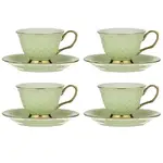 Ashdene Ripple - Cup & Saucer Set of 4 - Pistachio