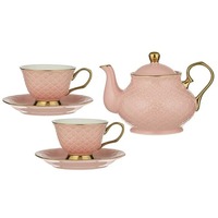 Ashdene Ripple - Teapot & 2 Teacup Set - Blush