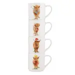 Ashdene Coo Christmas - Stackable Mugs (Pack of 4)