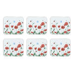 Ashdene Poppy Fields - Coasters - Pack of 6