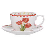 Ashdene Garden Bouquet - Red Tulip Cup and Saucer