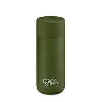 Frank Green Reusable Bottle - Ceramic 475ml Khaki Push Button
