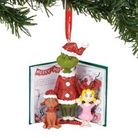 Dr Seuss The Grinch by Dept 56 - Grinch, Cindy & Maz Book Hanging Ornament