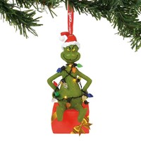 Dr Seuss The Grinch by Dept 56- Lit Grinch in Lights Hanging Ornament