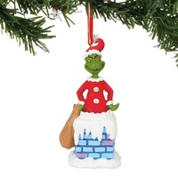 Dr Seuss The Grinch by Dept 56 - Grinch in Chimney Musical Hanging Ornament