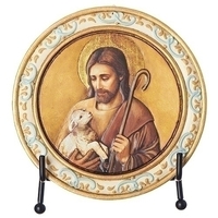 Joseph's Studio - Jesus With Lamb Plaque With Easel