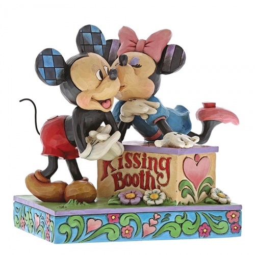 UNBOXED - Jim Shore Disney Traditions - Mickey Mouse & Minnie Mouse Kissing Booth Figurine