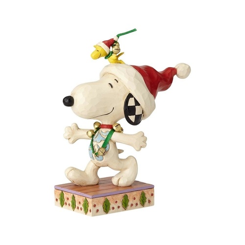 PRE PRODUCTION SAMPLE - Peanuts By Jim Shore - Snoopy with Woodstock - Jingle Bell Buddies