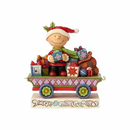 Peanuts By Jim Shore - Christmas Train Charlie Brown - All Wrapped Up
