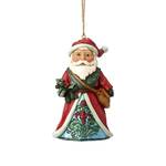 Jim Shore Heartwood Creek Wonderland - Santa Holding Holly Hanging Ornament