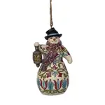 UNBOXED - Jim Shore Heartwood Creek Victorian - Snowman with Lantern Hanging Ornament