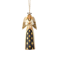PRE PRODUCTION SAMPLE - Jim Shore Heartwood Creek Black & Gold - Praying Angel Hanging Ornament
