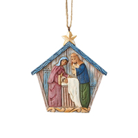 PRE PRODUCTION SAMPLE - Folklore by Jim Shore - Holy Family Nativity Hanging Ornament