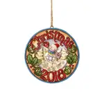 PRE PRODUCTION SAMPLE - Jim Shore Heartwood Creek Hanging Ornament Collection - Dated 2018 Snowman Ornament - Snowman with Cardinal 2018