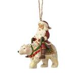Jim Shore Heartwood Creek Classic - Santa Riding a Polar Bear Hanging Ornament