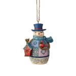 Jim Shore Heartwood Creek Classic - Mini Snowman with Birdhouse Hanging Ornament