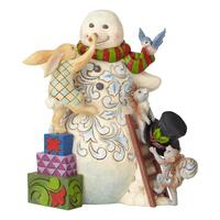 PRE PRODUCTION SAMPLE - Jim Shore Heartwood Creek - Snowman With Woodland Animals