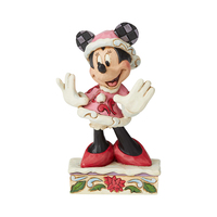 Jim Shore Disney Traditions - Minnie Mouse Christmas - Festive Fashionista Personality Pose