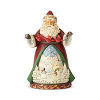 UNBOXED - Jim Shore Heartwood Creek - Santa With Cardinal Garland