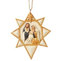 PRE PRODUCTION SAMPLE - Jim Shore Heartwood Creek Black & Gold - Nativity Star Hanging Ornament